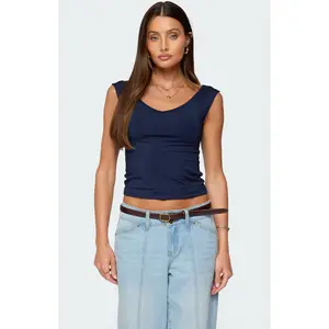 Edikted Women's Angeline Wide v Neck Top