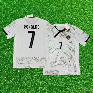 2526 Portugal  Away White No. 7 CR7 Short Sleeve Jersey Soccer Jerseys