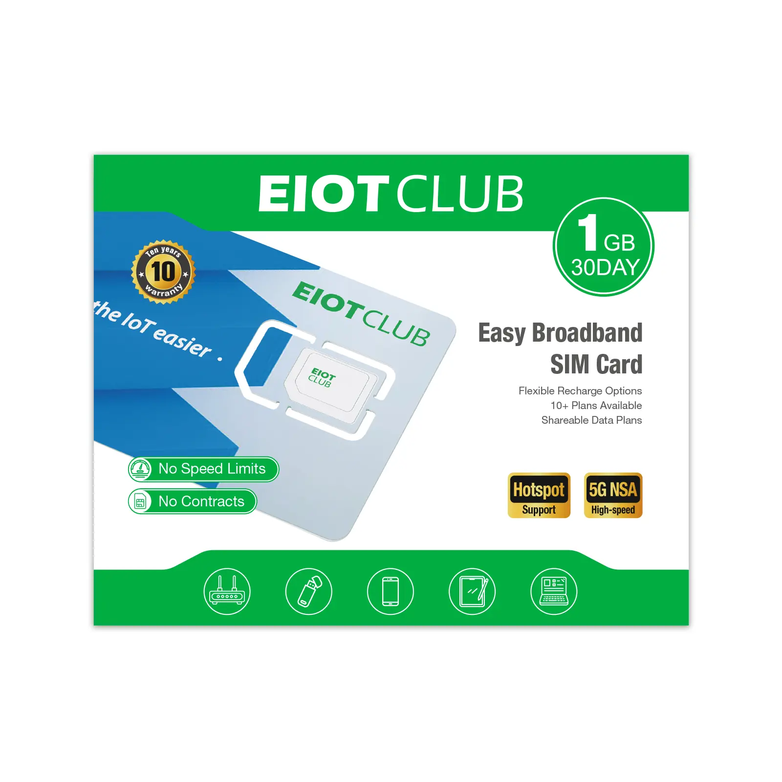 [Device Requires US LTE Bands] 1GB 30DAYS Data SIM Card for WiFi Hotspot -Cellphone, Router, Smartphone, 3-in-1 SIM Card(Unlocked Devices Only)