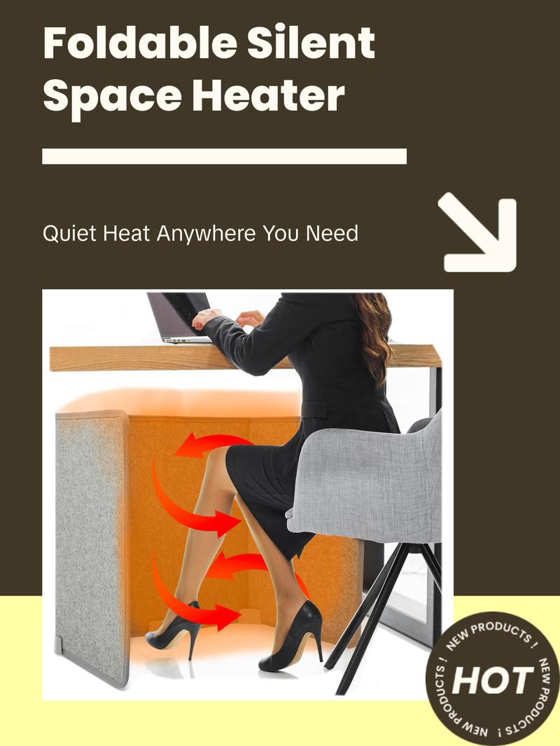 Foldable Electric Space Heater - Silent Radiant Heat - Leg, Foot and Hand Warmer with Thermostat - Home or Office Desk Heater foot warmer viral