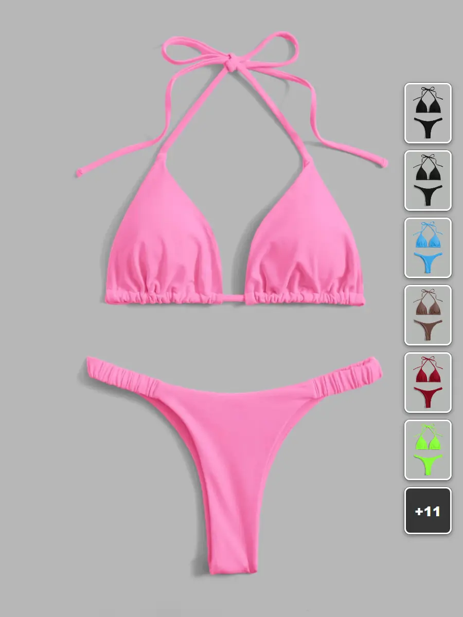 RUTMAN Bikini set halter triangle thong beach vacation summer outfit