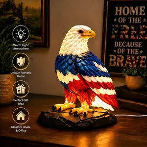 Eagle-Shaped Realistic Bird Statue Desk Lamp 1776–2026 Commemorative Patriotic Light Decorative, Decorative Figurine, Statue Ornament,, Creative Handicraft, Festival Gift, Unique Indoor Decoration