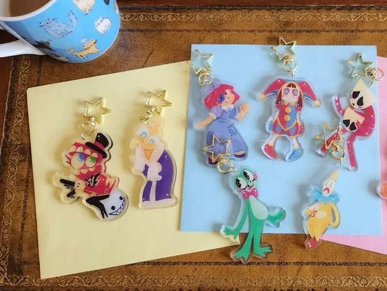 Digital Circus Inspired Acrylic Keychains Birthday Gift For Fan Bags Accessories