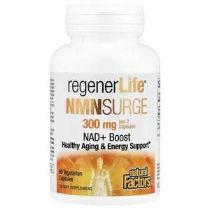 Natural Factors RegenerLife®, NMN Surge, 60 Vegetarian Capsules (150 mg per Capsule)