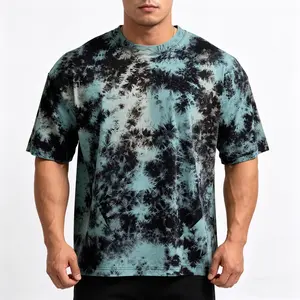 Men's 100% Cotton Handmade Tie-Dye T-Shirts, Oversized Relaxed Fit, Breathable Casual Streetwear Tops for Summer, Pairable with Sneakers, Sweatpants & Cap for a Cohesive Vibe