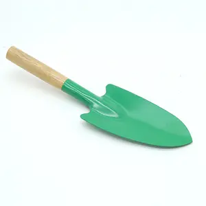 11 Inch Garden Wooden Handle Hand Shovel, Stainless Steel Garden Shovel, Gardening Hand Tools for Digging, Planting, Measuring, Transplanting 1pcs Portable