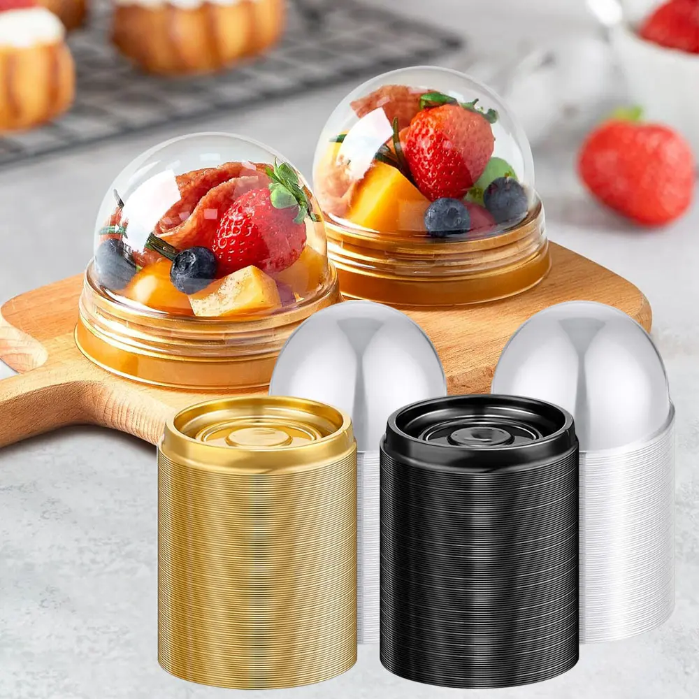 2.76 x 1.77 Inch Mini Cupcake Boxes Containers Clear Plastic Muffins Cheese Pastry Breads Cakes Containers with Dome Lids for Wedding Birthday Party Gifts Supplies Kitchen Gadgets