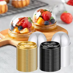 Mini Cupcake Boxes Containers Clear Plastic Muffins Cheese Pastry Breads Cakes Containers with Dome Lids for Wedding Birthday Party Gifts Supplies Kitchen Gadgets