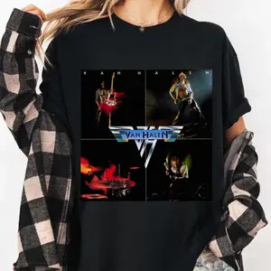 [SALE UP TO 30%] Van Halen Album Rock Band Unisex Black T-shirt Size S-5XL, Classic 80s Rock Tee, Vintage Music Merch Unisex Shirt Made Using 100% US Cotton, Design & Printed In The USA