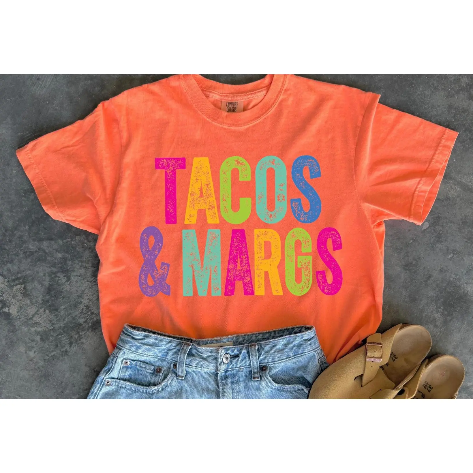 Tacos & Margs Graphic Tee | Women’s Fiesta Shirt | Cinco de Mayo Tee | Margarita Lover Shirt | Summer Graphic Tee