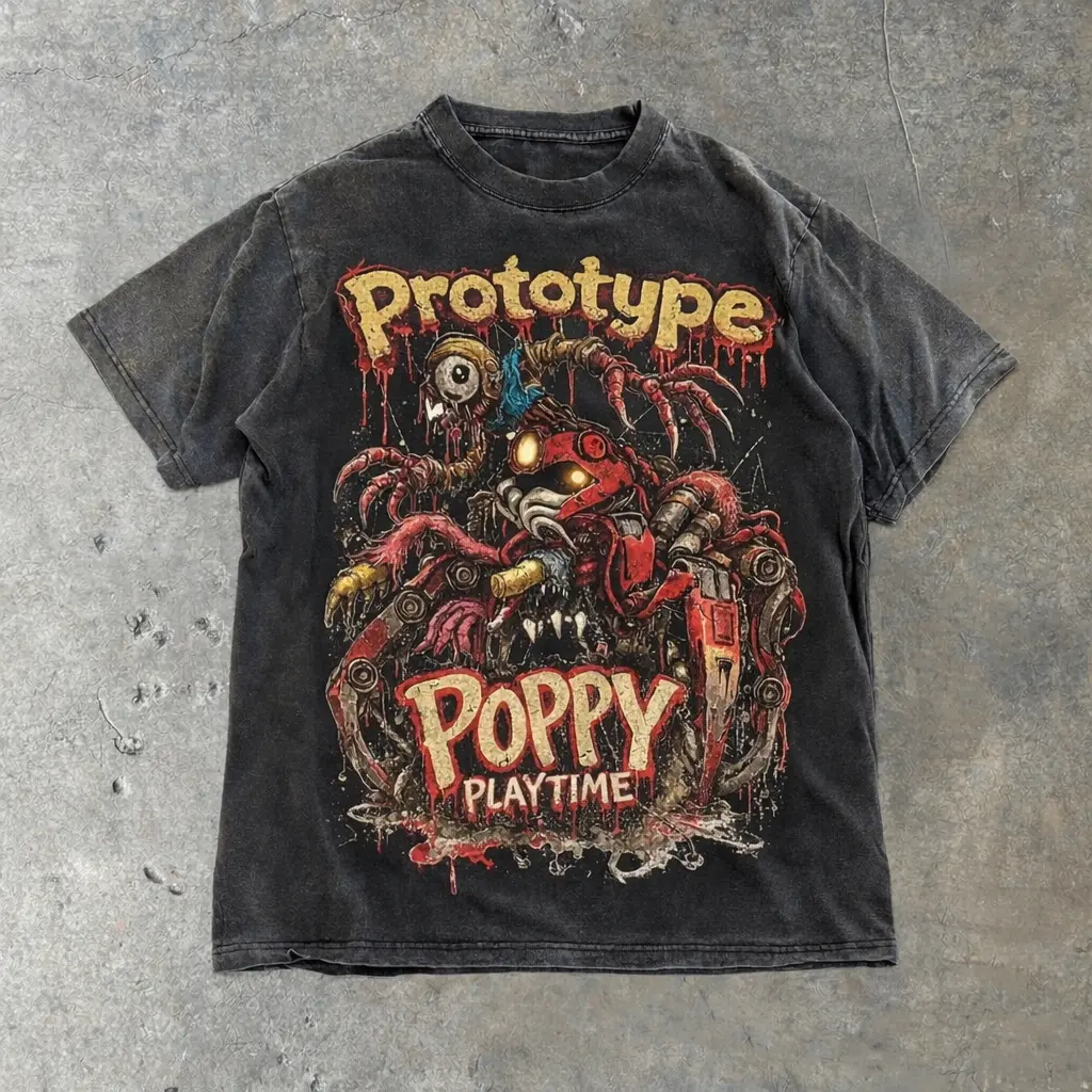 Youth and Adult poppy playtime, chapter 5 shirt, prototype tee, horror game shirt, scary toy tee, monster graphic, gamer shirt