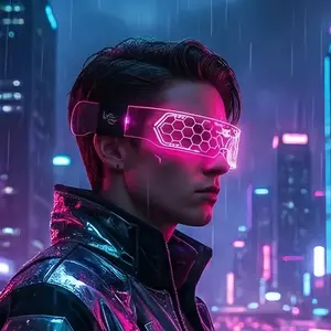 Cyberpunk Glowing Glasses, Party Costume, Unique Creative Eyewear, Rainbow Light, Perfect Gift, Ideal for Parties, Graduation, Evening Events, Glow Party Accessories