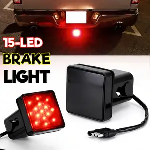 15 LED Brake Light Trailer Hitch Cover Black Smoked Lens Fit 2" Towing Receiver for Truck SUV RV