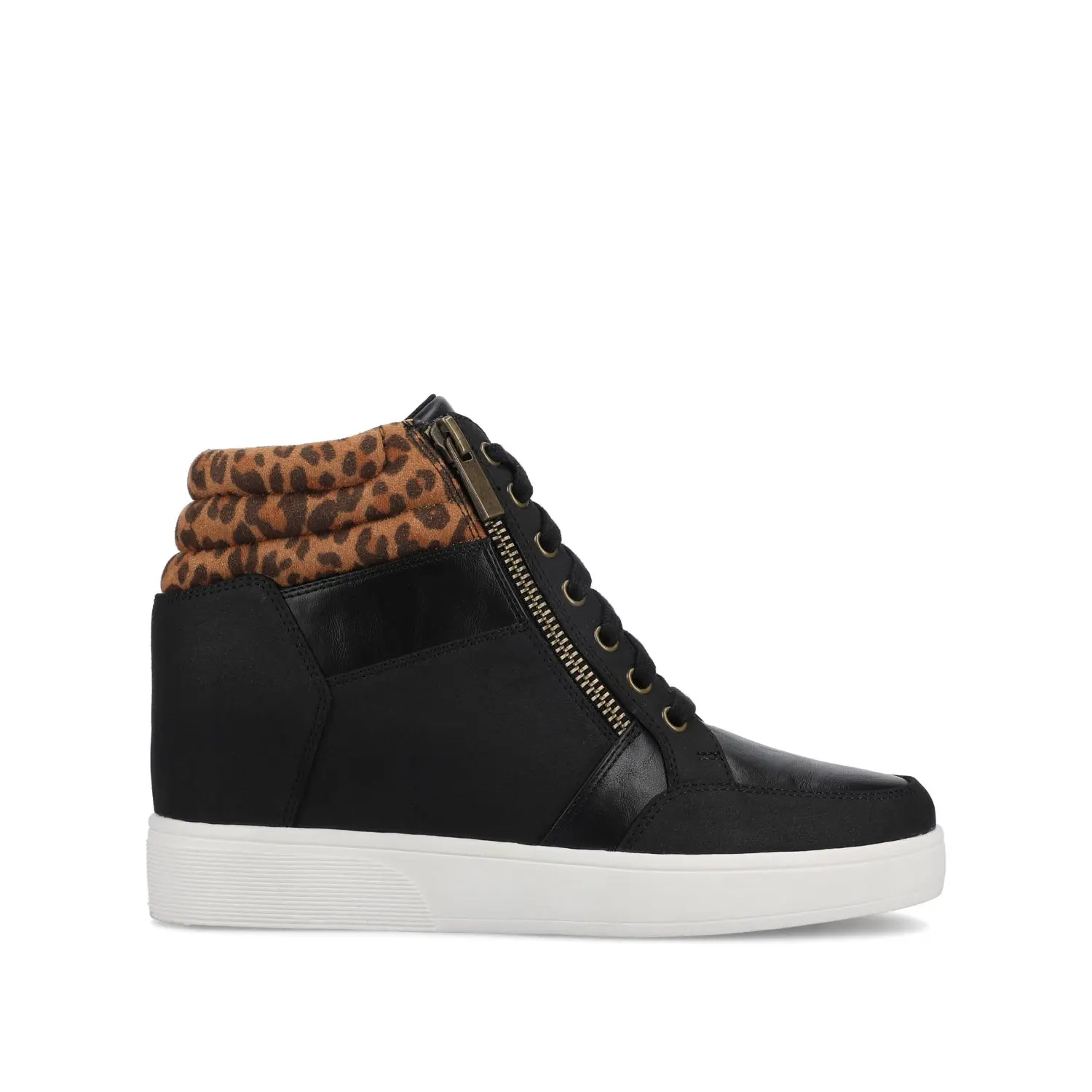 CLARITY HIGH TOP WEDGE SNEAKER - Leopard