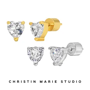 Heart Shaped Stud Earrings