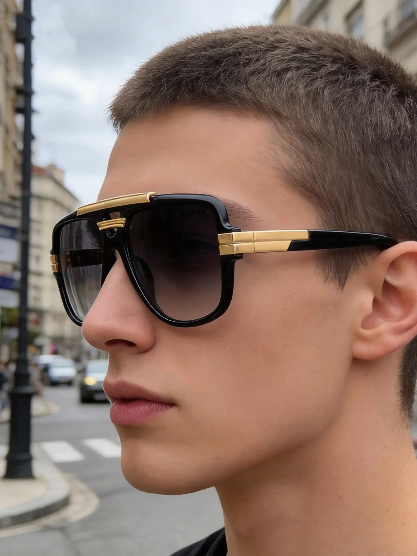 Vintage oversized sunglasses with double-bridge design and UV400 protection. Premium texture, unisex style. Ideal for travel, beach, driving, cycling, music festivals, beach weddings and parties.