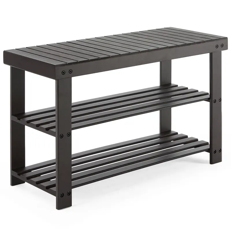 【Deal】3-Layer Natural Bamboo Rectangle Shoe Rack Organizer for Shoe Organization, Sturdy Freestanding Floor Cabinet-Rack, 286lb Max Capacity, 11.3x27.6x17.8in, Easy to Clean, Includes Instructions & Installation Aid, Ideal for Entryway, Bedroom