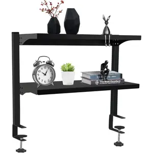Clamp  Desk Shelf, Above or Under Office Desktop Shelves,Desk Attachment Shelf,Clip  Table Extension, Desk Extender Organizer Shelving for Gaming Organization Accessories