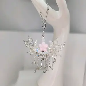 Bling Pink Cherry Blossom Charm - Versatile Key Chain, Cup Accessory