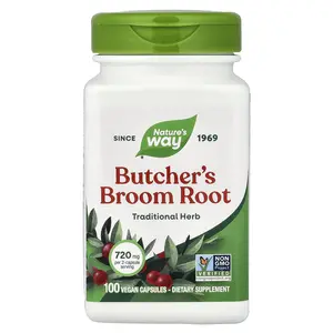 Nature's Way Butcher's Broom Root, 100 Vegan Capsules (360 mg per Capsule)
