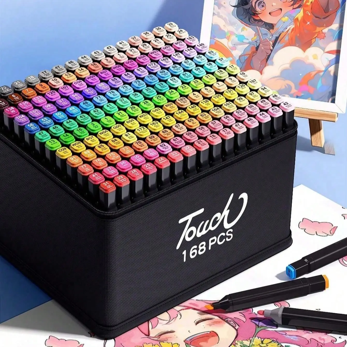 Dual Tip Markers, 1 Set Permanent Art Marker Pen, Coloring Markers, Color Pen Set for Students & Adults, Crafts, Office Supplies, Summer Gifts, School