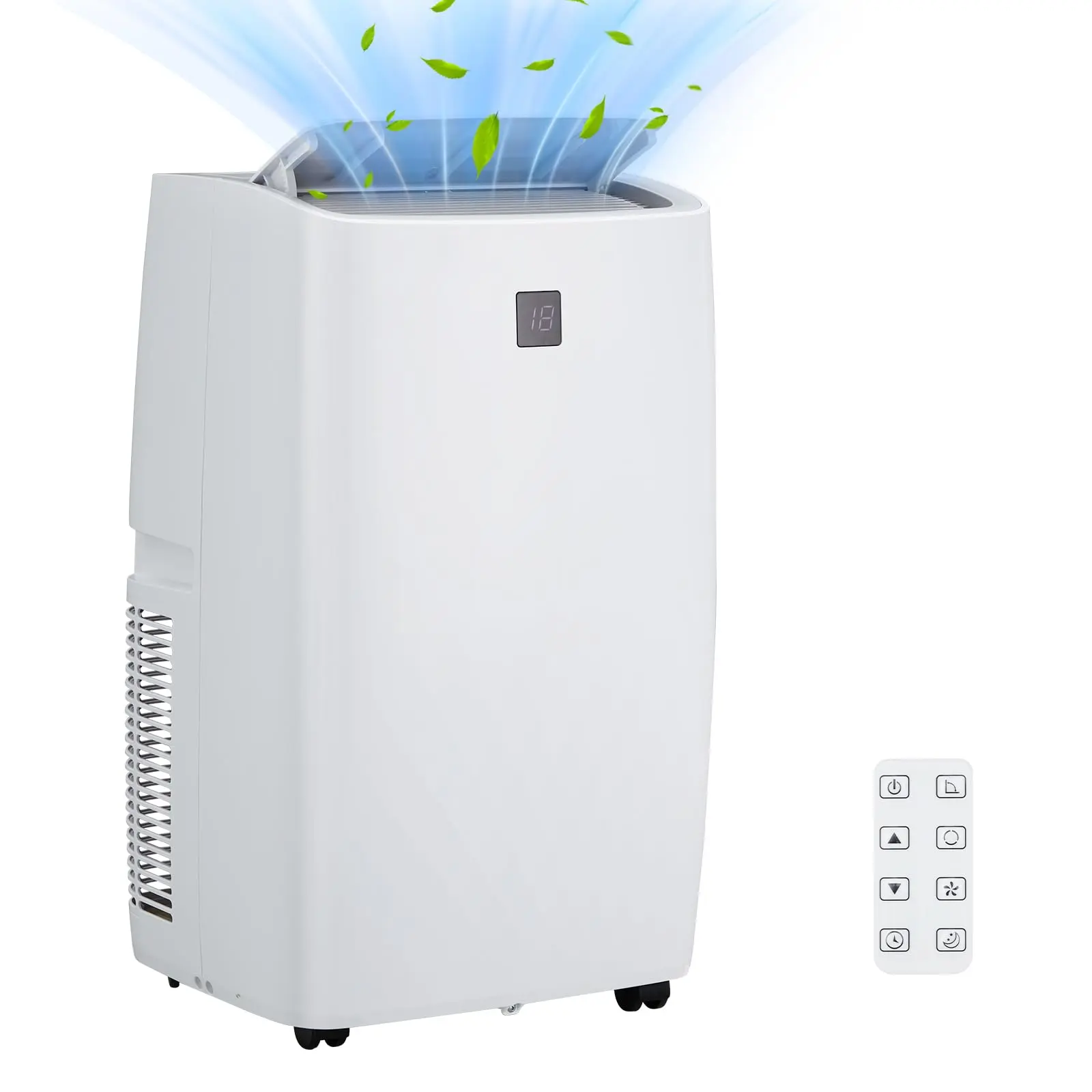 14000 BTU Portable AC, 3-in-1 Quiet Cooling for Home Dorm Apartment, Cools 750 Sq.ft with LED Display Remote Timer