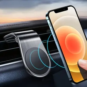 Magnetic L-Shape Phone Holder for Car GPS Navigation, Vent Mount Compatible with Most Smartphones, Car Cellphone Mount, Car Phone Holders, Car Phone Stand, Perfect Gift for Easter Halloween Christmas