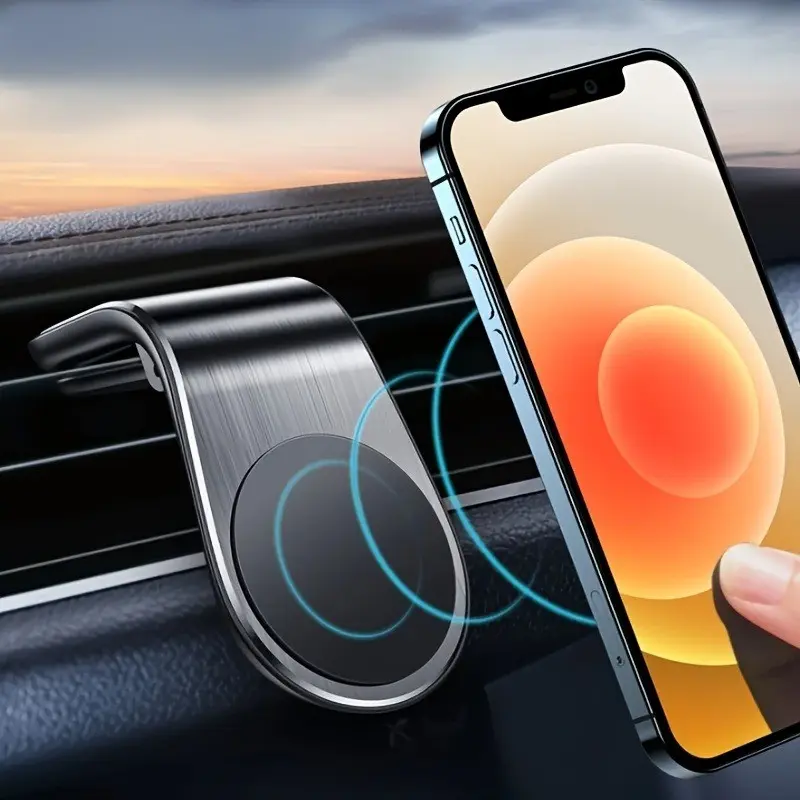 Magnetic L-Shape Phone Holder for Car GPS Navigation, Vent Mount Compatible with Most Smartphones, Car Cellphone Mount, Car Phone Holders, Car Phone Stand, Perfect Gift for Easter Halloween Christmas