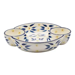 Temp-tations Old World 12" Divided Platter with Dip Bowls