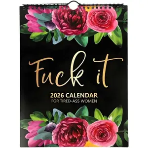 Flower Calendar 2026, Best New Year Gift for Your Best Friend, Perfect Friendship Present, Unique Floral Design, Doodle Typography Calendar