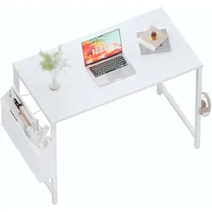 Computer Desk Small Spaces Desk with Storage Bag for Bedroom Writing and Home Office Work Small Study Desk Table