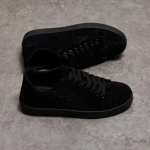 Men'sBlackSneakersThickSoleLowTopCasualShoesMen'sCasualShoes