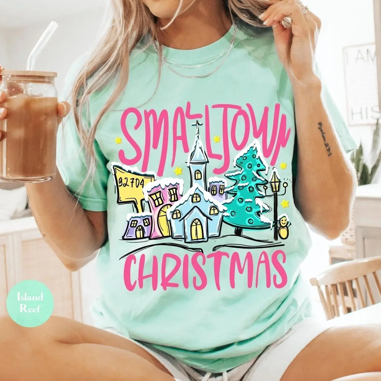 Comfort Colors Custom Christmas Small Town Zip Code T-Shirt, Personalized Holiday Hometown Graphic Tee, Aesthetic Y2K Christmas Matching Family Group Shirts, Festive Winter Season Party Apparel, Vintage Local Town Zipcode Gift for Women & Men