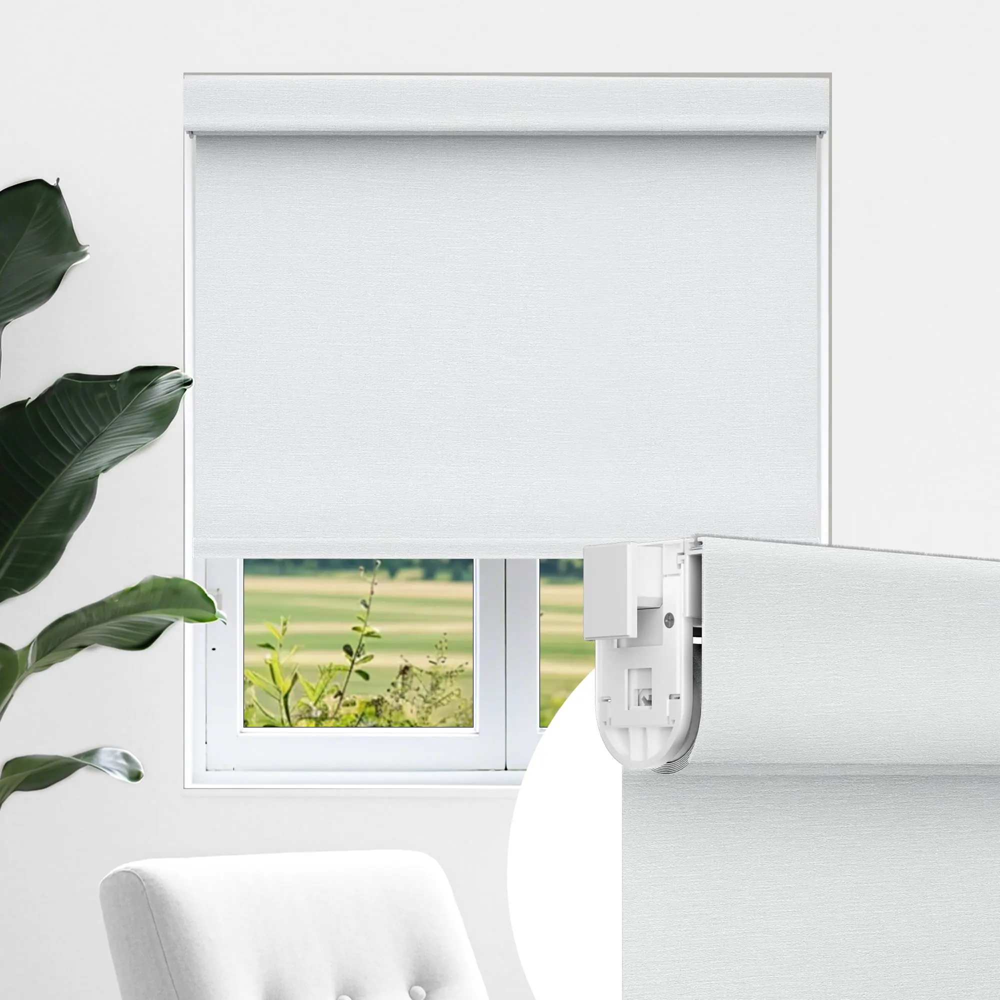 Allesin Cordless Blackout Window Cover Roller Shades - No Drill, No Tools, Brush Design, 0 Light Leakage, UV Protection, Free-Stop Dyed Plain Fabric, Custom Cordless Blinds for Home, Office, Cordlessblinds