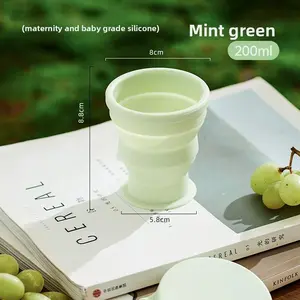 Silicone Collapsible Travel Cup - Heat-Resistant, Folds to 1 in, Space-Saving for Camping, Outdoor Use