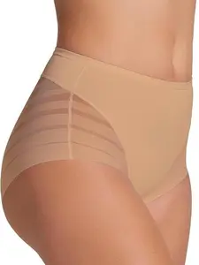 High-Waist Lace Girdle Shapewear  pantyInvisible High Waisted Tummy Control Stripe Lace Underwear - Shapewear Panties for Women Comfort Womenswear