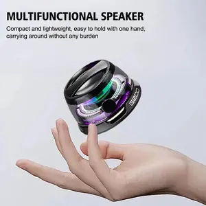 Magnetic Bluetooth Speaker G200 with RGB Light Mini Portable Sound Box for Metal Surface Waterproof IPX5 Wireless Speaker for Shower Bike - Audio Cable Compact