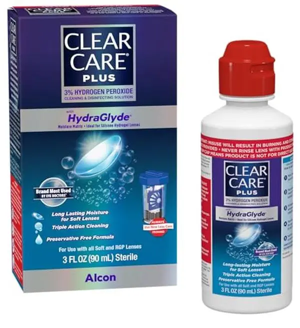 CLEAR CARE Plus Cleaning & Disinfecting Contact Lens Solution, 3 Fl Oz