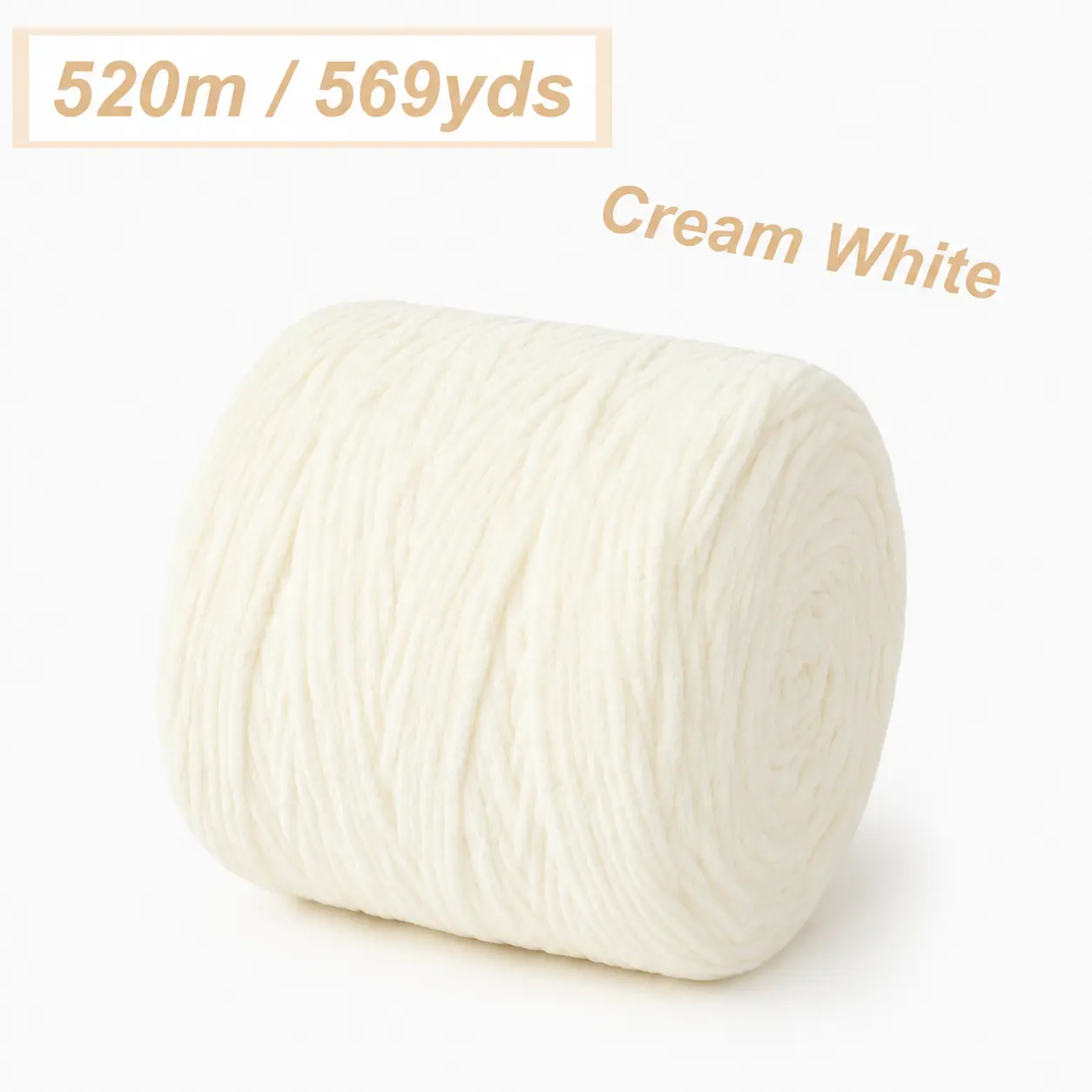MULTIONS Creamy White Thick 5mm Polyester Chenille Yarn - Crochet & Knitting Supplies, Cozy Thick Material for Throws, Accessories & Gifts