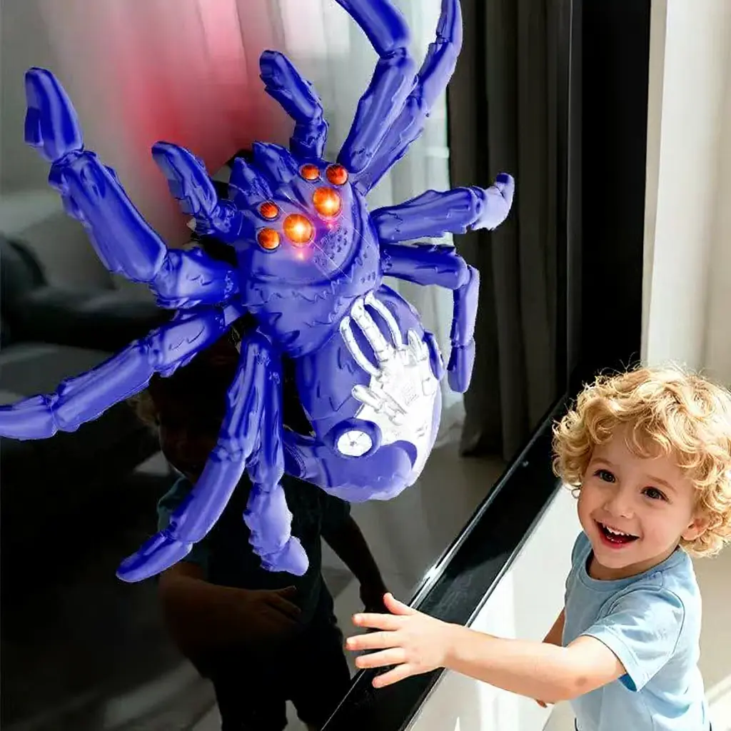 Wall Crawler Spider, Rechargeable Remote Control Robot Kids Toys, 360° Rotating RC Wall Climbing Spider with LED Eyes Toys for Boys Girls Ages 3 & Up, Birthday Gifts for 3-12 Year Old Boys