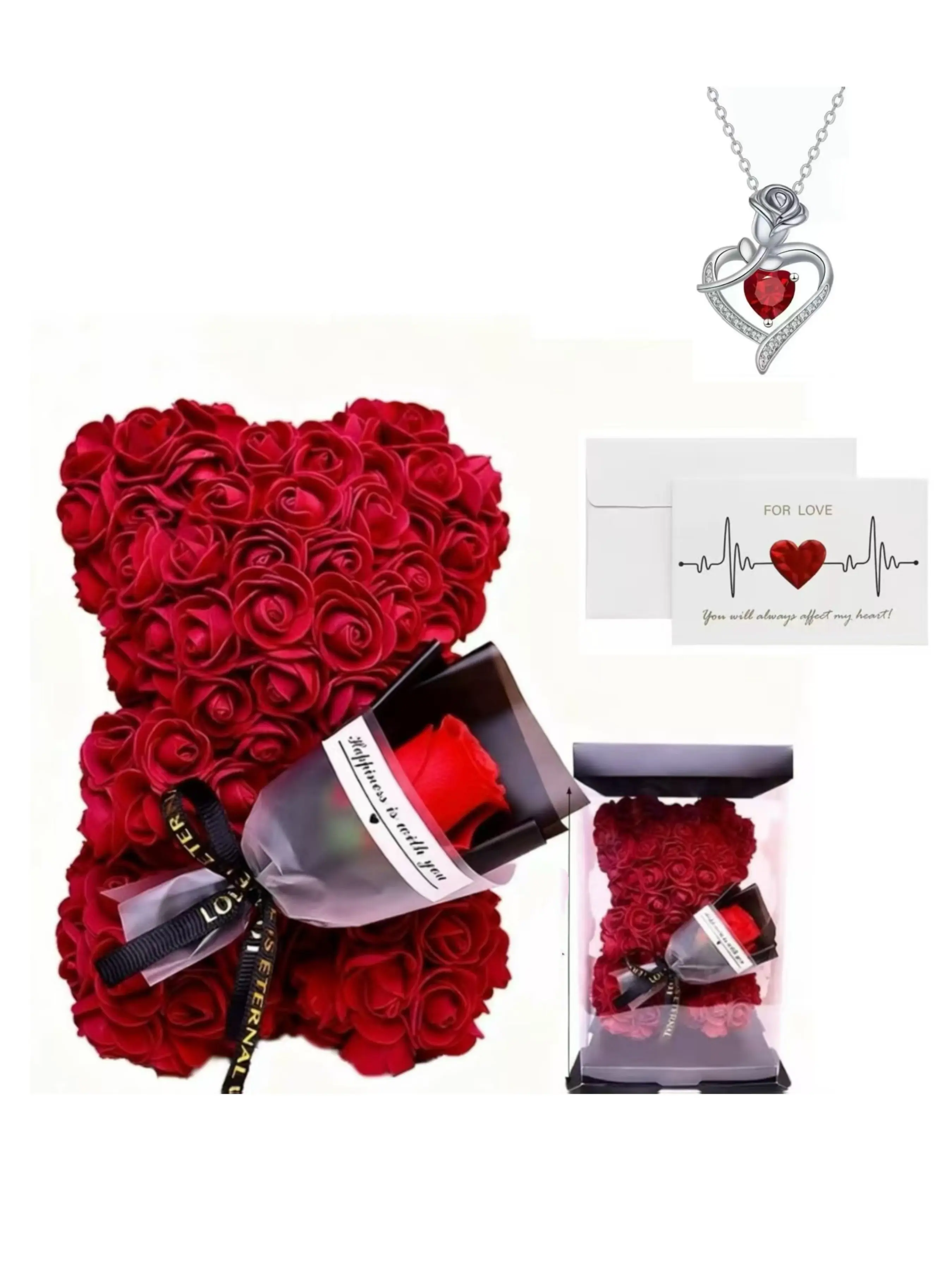 Handmade Rose Bear Gift Set Box, Floral, Perfect for Mother's Day, Valentine's Day, Anniversaries, Birthday, Girlfriend, Mom, Best Friend Gifts