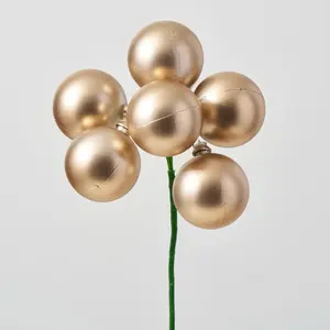 Matte Antique Copper VP Ball Ornament Holiday Pick - 8"