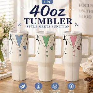 1 Pc 40oz Medical Worker Insulated Tumbler, Stainless Steel, Double Wall, Leak-Proof, Keeps Hot for 12hrs, Keeps Cold for 24hrs, Perfect for Daily Use, Hospital, Office, Travel, Durable, Ideal Gift for Doctors, Nurses, Medical Staff, Holidays