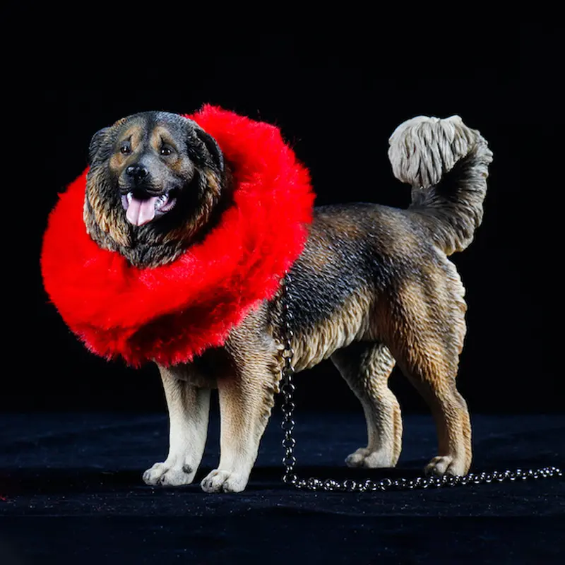 JXK Caucasian Sheepdog Dog Statue Dog Figurine for Desktop Decor Durable Polyresin with Intricate Details Gifts for Women Mom Birthday