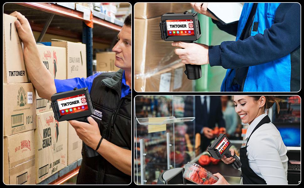 Leaice Handheld Inkjet Printer for Flat Surface 0.5 Inch Nozzle for QRCode Barcode Production Date Time Logo Batch Number Print On Glass Bag Carton Box Wood Cloth Plastic Cable (25 Languages)