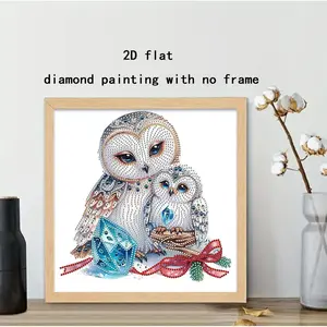 Cute Owl Pattern Diamond Painting DIY Kit, Beginner-Friendly Mosaic Gem Art Decor, Creative Wall Decoration, 30x30cm Unframed