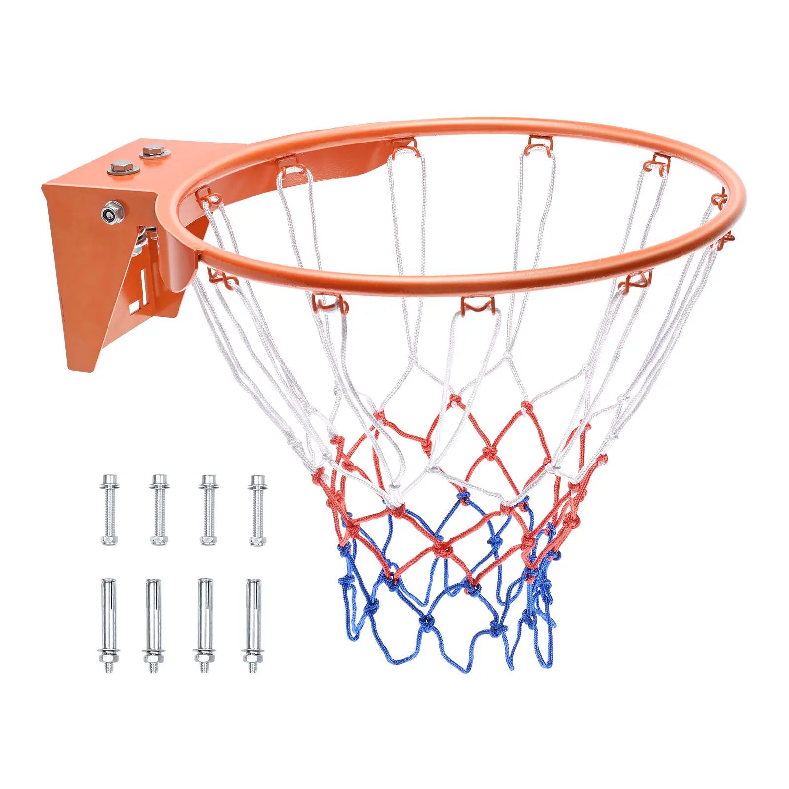 【summerfinds】VEVOR Basketball Rim, Wall Door Mounted Basketball Hoop, Heavy Duty Q235 Basketball Flex Rim Goal Replacement with Net, Standard 18" Indoor and Outdoor Hanging Basketball Hoop for Kids Adults
