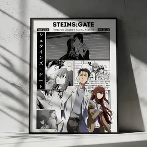 Steins Gate Anime Poster, Manga Wall Artwork Prints, Home Decor Gift