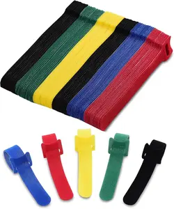 120 Pack Reusable Cable Ties 6 Inch Adjustable Multi-Color Cord Ties & Cable Straps for Wire Management Hook and Loop Organizer for Electronics PC Desk Strong Grip Zip Tie Alternative