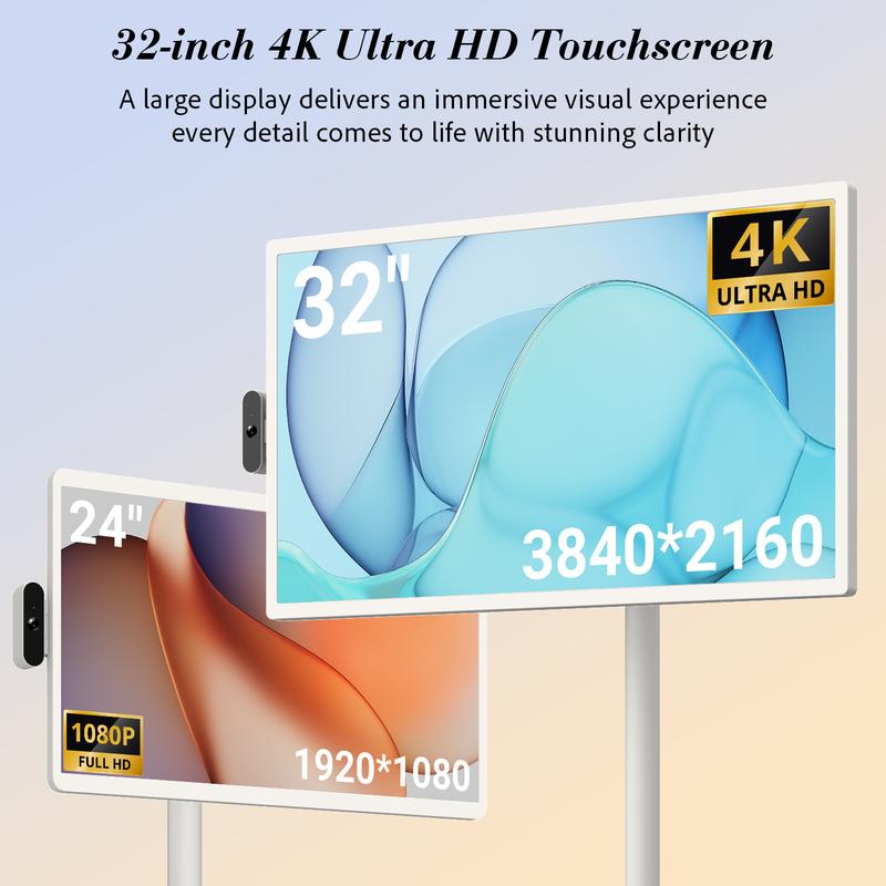 【Ultra-Large 15000mAh Battery】2025 Apolosign Gen 2 Portable TV, 24 inch 32 inch True 4K UHD Portable TV, 16(8+8)GB+256GB, Google EDLA-Certified Android 15 OS, Touch Screen, Voice Remote Control, Support Google Calendar, Full Swivel Rotation 【Ultra-Large 15000mAh Battery】2025 Apolosign Gen 2 Portable TV, 24 inch 32 inch True 4K UHD Portable TV, 16(8+8)GB+256GB, Google EDLA-Certified Android 15 OS, Touch Screen, Voice Remote Control, Support Google Calendar, Full Swivel Rotation